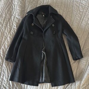 Elegant Black Double-Breasted Women's Coat